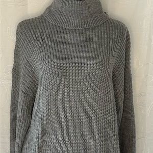 Vine and Love Gray Long Sleeve Sweater Dress